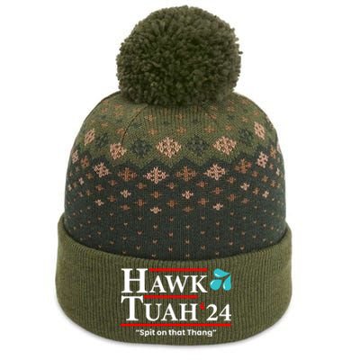 Hawk Tuah Funny Saying The Baniff Cuffed Pom Beanie