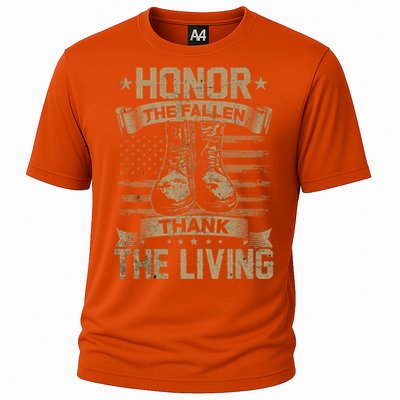 Honor The Fallen Thank The Living Memorial Day Veterans Day Gift Cooling Performance Crew T-Shirt