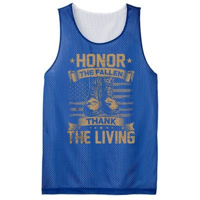 Honor The Fallen Thank The Living Memorial Day Veterans Day Gift Mesh Reversible Basketball Jersey Tank