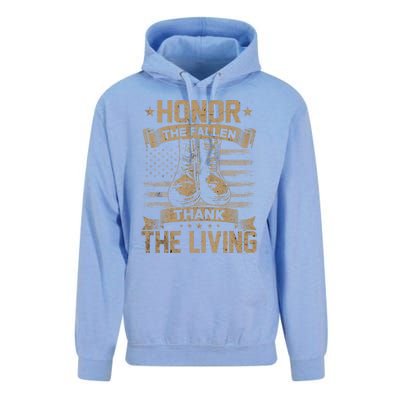 Honor The Fallen Thank The Living Memorial Day Veterans Day Gift Unisex Surf Hoodie