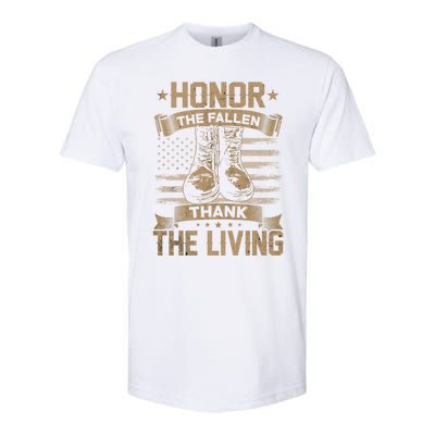 Honor The Fallen Thank The Living Memorial Day Veterans Day Gift Softstyle CVC T-Shirt