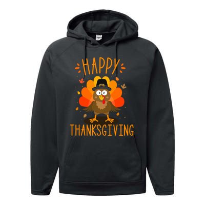 Happy Thanksgiving For Turkey Day Family Dinner Performance Fleece Hoodie