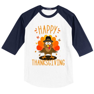 Happy Thanksgiving For Turkey Day Family Dinner Baseball Sleeve Shirt