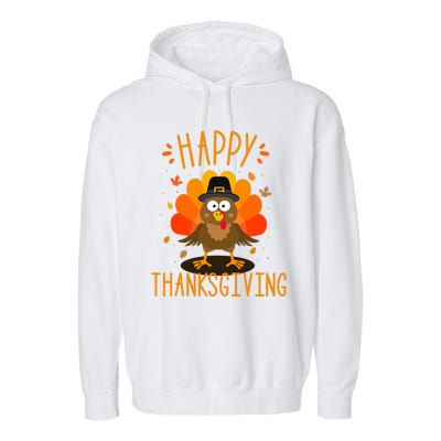 Happy Thanksgiving For Turkey Day Family Dinner Garment-Dyed Fleece Hoodie