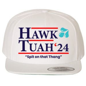 Hawk Tuah Funny Saying Wool Snapback Cap