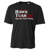 Hawk Tuah Funny Saying Cooling Performance Crew T-Shirt