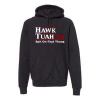 Hawk Tuah Funny Saying Premium Hoodie