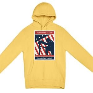 Honor The Fallen Thank The Living Vet Soldier Memorial Day Gift Premium Pullover Hoodie