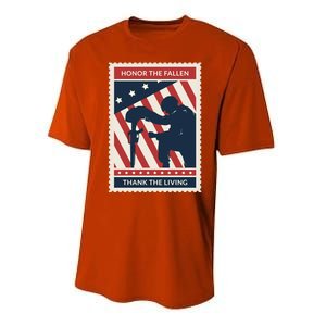 Honor The Fallen Thank The Living Vet Soldier Memorial Day Gift Performance Sprint T-Shirt