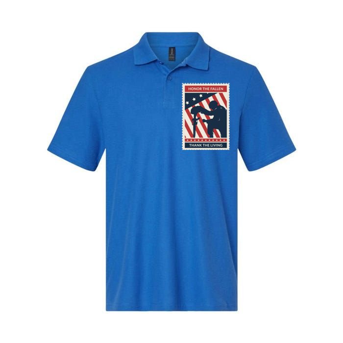 Honor The Fallen Thank The Living Vet Soldier Memorial Day Gift Softstyle Adult Sport Polo