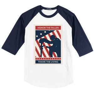 Honor The Fallen Thank The Living Vet Soldier Memorial Day Gift Baseball Sleeve Shirt