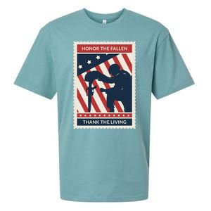 Honor The Fallen Thank The Living Vet Soldier Memorial Day Gift Sueded Cloud Jersey T-Shirt