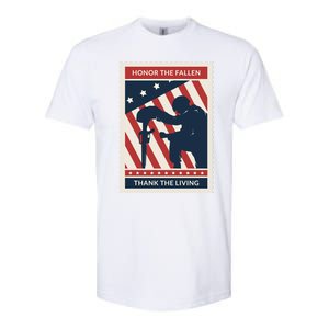 Honor The Fallen Thank The Living Vet Soldier Memorial Day Gift Softstyle CVC T-Shirt