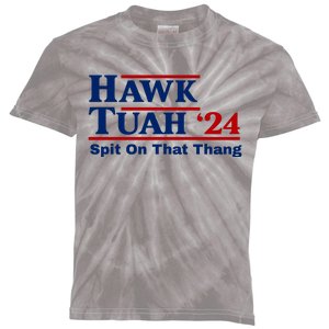 Hawk Tuah Funny Saying Kids Tie-Dye T-Shirt