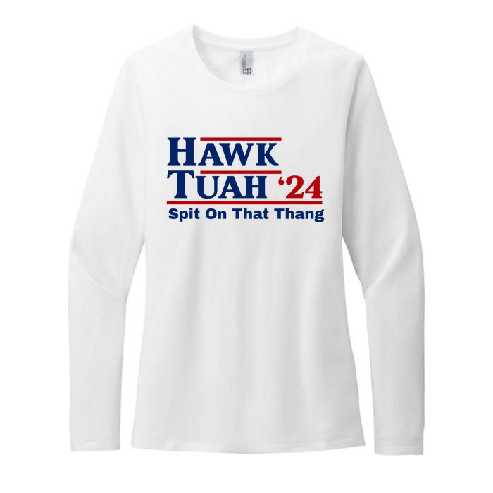 Hawk Tuah Funny Saying Womens CVC Long Sleeve Shirt