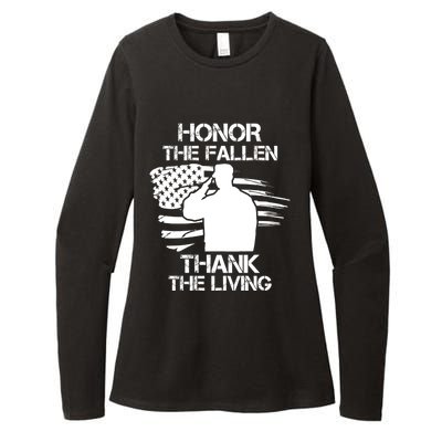 Honor The Fallen Thank The Living Saluting Soldier American Great Gift Womens CVC Long Sleeve Shirt