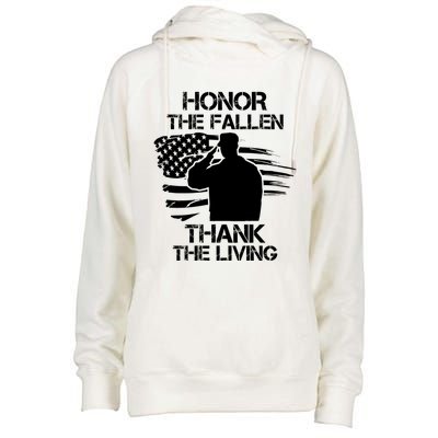 Honor The Fallen Thank The Living Saluting Soldier American Great Gift Womens Funnel Neck Pullover Hood