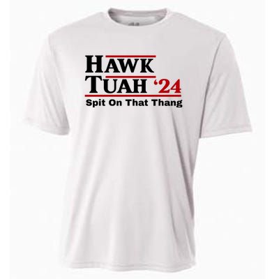 Hawk Tuah Funny Saying Cooling Performance Crew T-Shirt