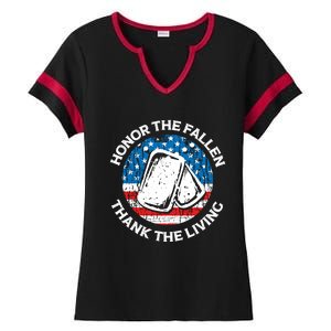 Honor The Fallen Thank The Living Veterans Day Appreciation Gift Ladies Halftime Notch Neck Tee