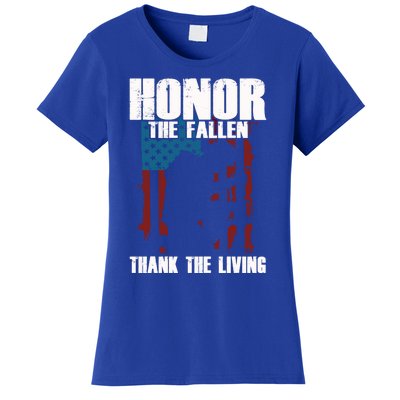 Honor The Fallen Usa Flag Military Veteran Support Gift Funny Gift Women's T-Shirt