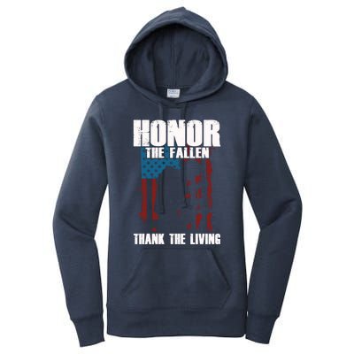 Honor The Fallen Usa Flag Military Veteran Support Gift Funny Gift Women's Pullover Hoodie