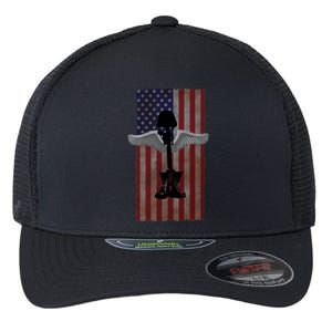 Honor The Fallen Thank The Living Military Brother Sister Cute Gift Flexfit Unipanel Trucker Cap