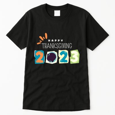 Happy Thanksgiving Fall Leaves Family Thanksgiving Tees Thanksgiving Wo Gift Tall T-Shirt