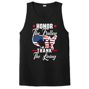 Honor The Fallen Thank The Living Usa American Memorial Day Funny Gift PosiCharge Competitor Tank