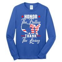 Honor The Fallen Thank The Living Usa American Memorial Day Funny Gift Tall Long Sleeve T-Shirt