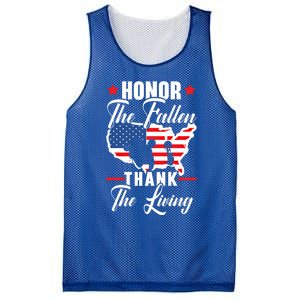 Honor The Fallen Thank The Living Usa American Memorial Day Funny Gift Mesh Reversible Basketball Jersey Tank