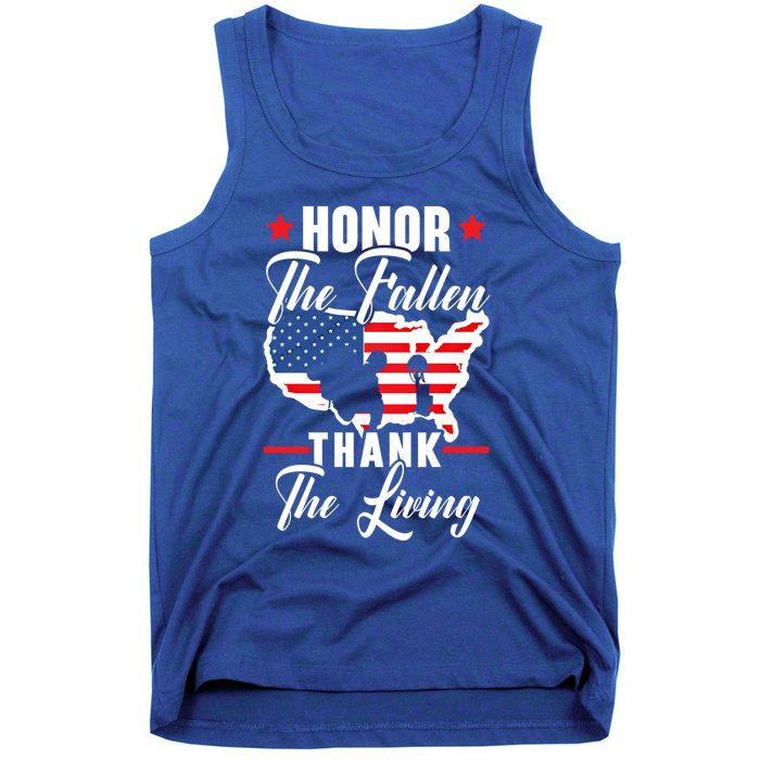 Honor The Fallen Thank The Living Usa American Memorial Day Funny Gift Tank Top