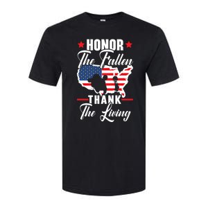 Honor The Fallen Thank The Living Usa American Memorial Day Funny Gift Softstyle CVC T-Shirt