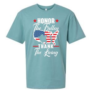 Honor The Fallen Thank The Living Usa American Memorial Day Funny Gift Sueded Cloud Jersey T-Shirt