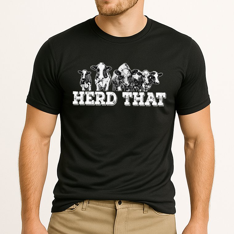 Herd That Funny Cow Lover Farmer Gift Cooling Performance Crew T-Shirt