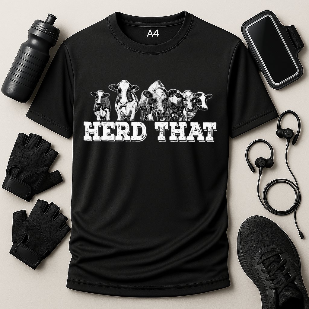 Herd That Funny Cow Lover Farmer Gift Cooling Performance Crew T-Shirt