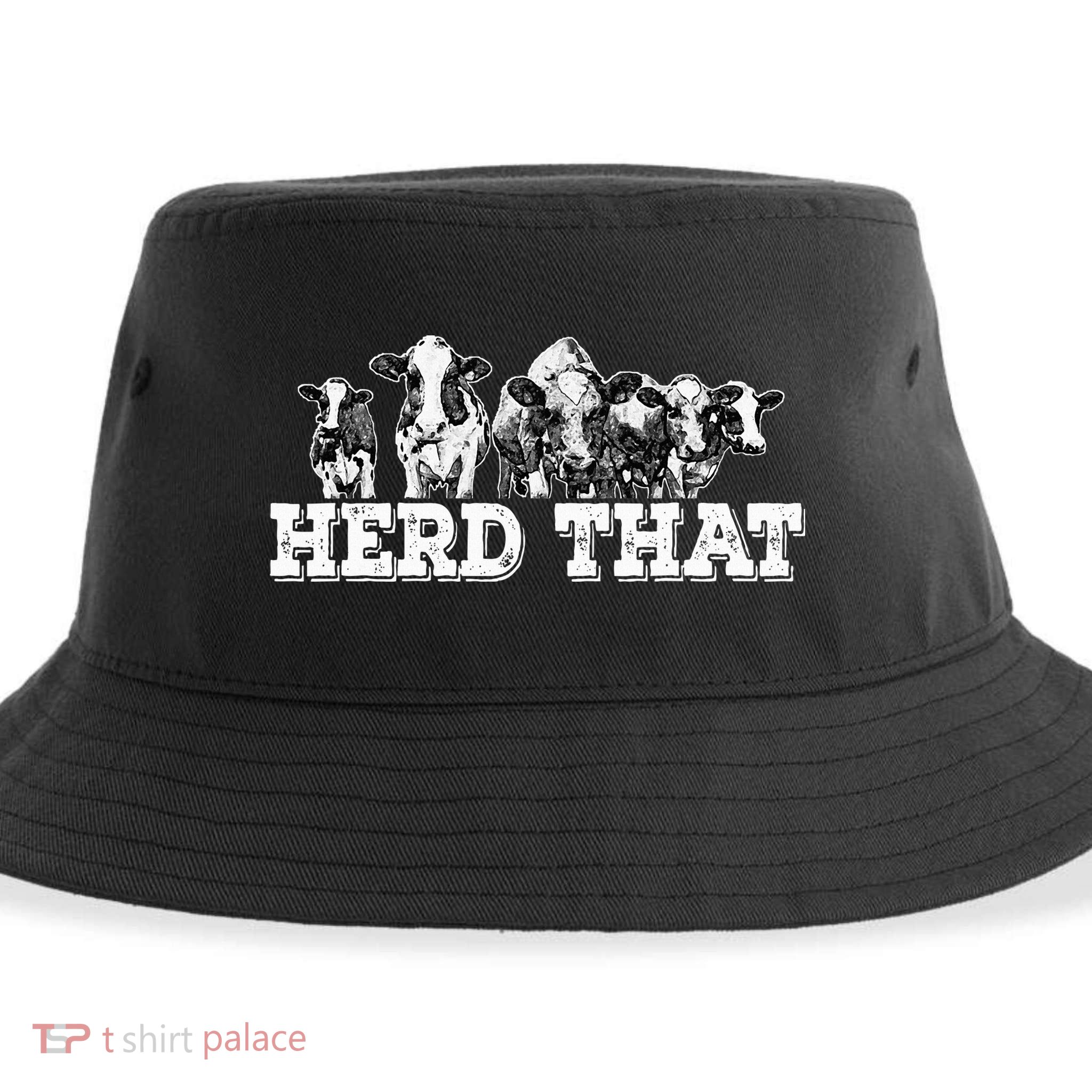 Herd That Funny Cow Lover Farmer Gift Sustainable Bucket Hat