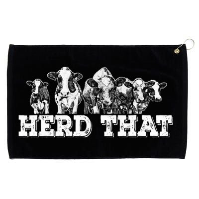 Herd That Funny Cow Lover Farmer Gift Grommeted Golf Towel