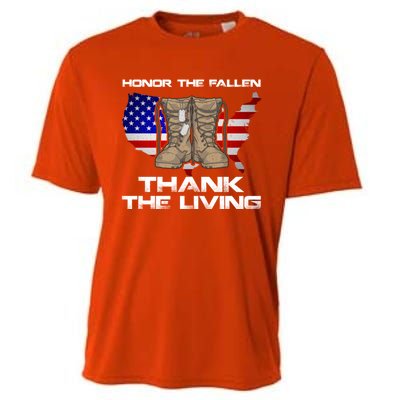 Honor The Fallen Thank The Living Military Veteran Gift Cooling Performance Crew T-Shirt