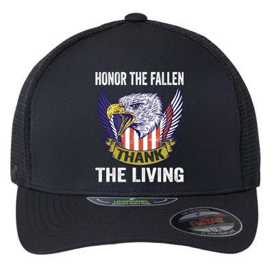 Honor The Fallen Thank The Living Usa Flag Memorial Day Gift Flexfit Unipanel Trucker Cap