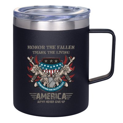 Honnor The Fallen Thank The Living Veteran's Day Gift Tee Funny Gift 12oz Stainless Steel Coffee Mug