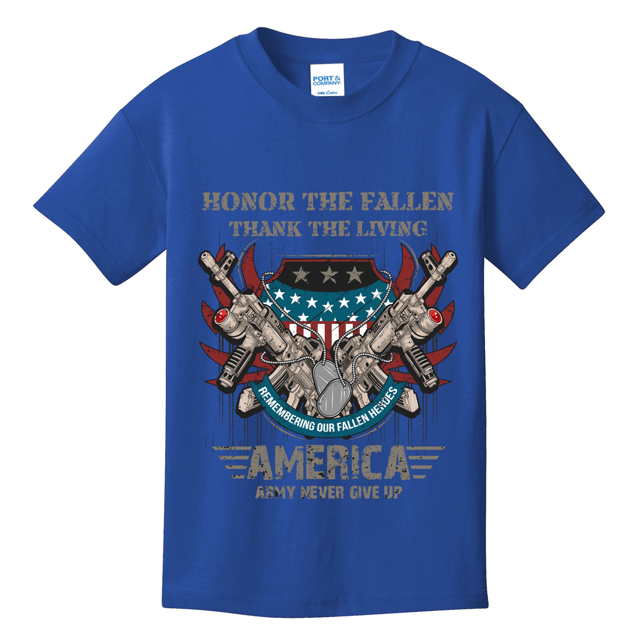 Honnor The Fallen Thank The Living Veteran's Day Gift Tee Funny Gift Kids T-Shirt