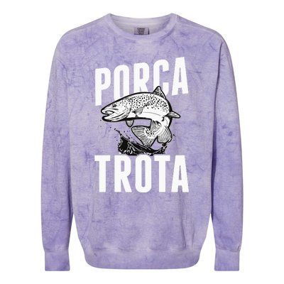 Holy Trout Fishing Trout Fisherman Gift Colorblast Crewneck Sweatshirt