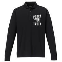 Holy Trout Fishing Trout Fisherman Gift Performance Long Sleeve Polo