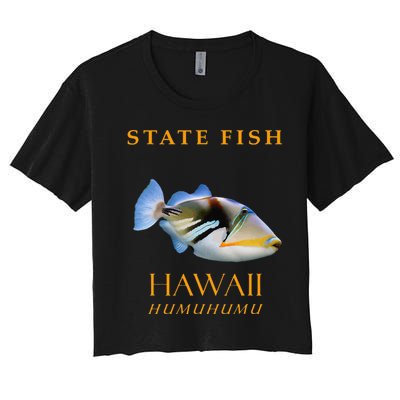 Hawaii Territory Fish The Humuhumu Women's Crop Top Tee