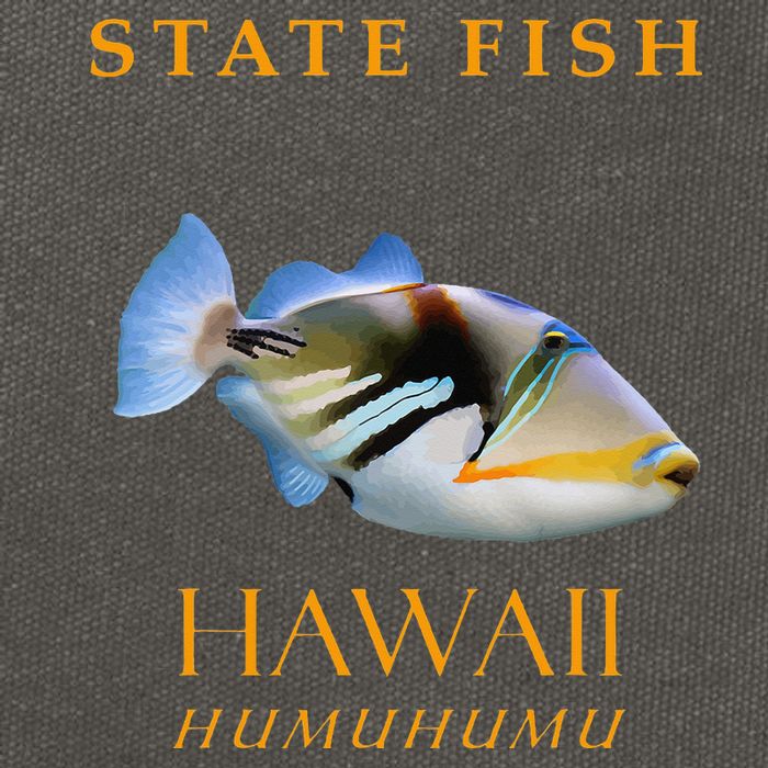 Hawaii Territory Fish The Humuhumu Cotton Canvas Backpack