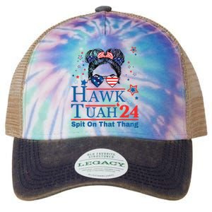 Hawk Tush Funny Messy Bun Hawk Tuah 24 Spit On That Thing Legacy Tie Dye Trucker Hat