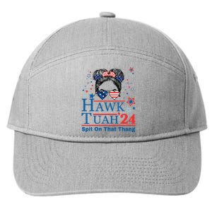 Hawk Tush Funny Messy Bun Hawk Tuah 24 Spit On That Thing 7-Panel Snapback Hat