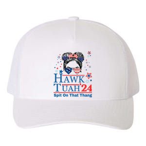 Hawk Tush Funny Messy Bun Hawk Tuah 24 Spit On That Thing Yupoong Adult 5-Panel Trucker Hat