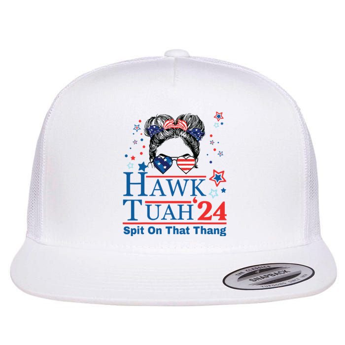 Hawk Tush Funny Messy Bun Hawk Tuah 24 Spit On That Thing Flat Bill Trucker Hat