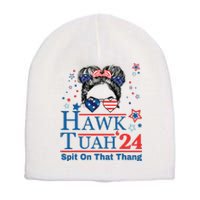 Hawk Tush Funny Messy Bun Hawk Tuah 24 Spit On That Thing Short Acrylic Beanie